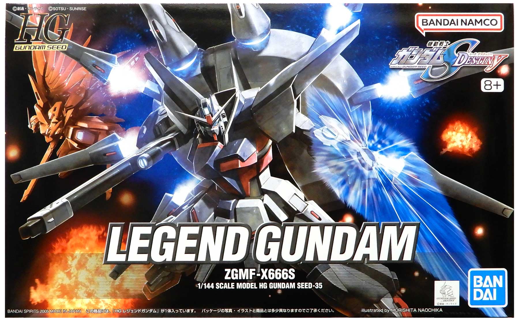 【中古】1/144 バンダイ 35 HG ZGMF-X666 レジェンドガンダム 【A´】 ※未組立・若干の外箱傷みあり