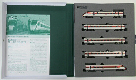 【中古】Nゲージ KATO(カトー) 10-1674 Hitachi Class 800/2 LNER “AZUMA” 5Car Set 【A´】 外スリーブ..