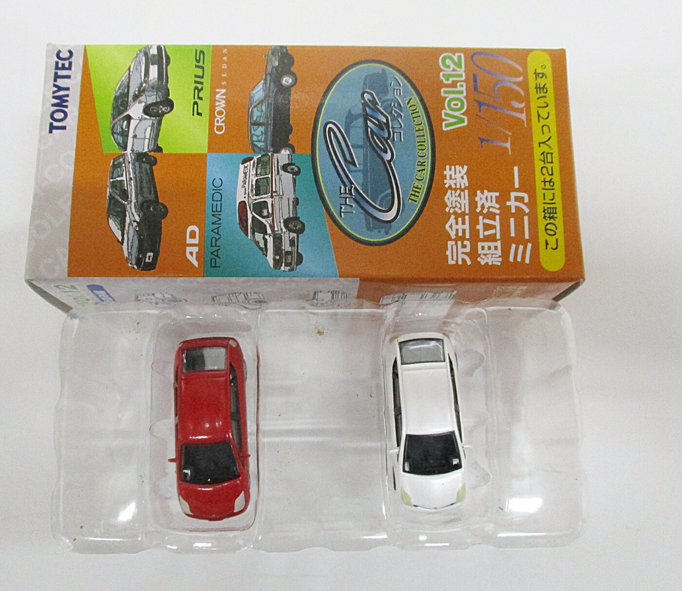 【中古】ジオコレ TOMYTEC(トミーテック) ザ・カーコレクション Vol.12 169(トヨタプリウス　ホワイト)+170(トヨタプリウス　レッド) 【A´】 外箱傷み　メーカー出荷時からの塗装ムラ等はご容赦ください。