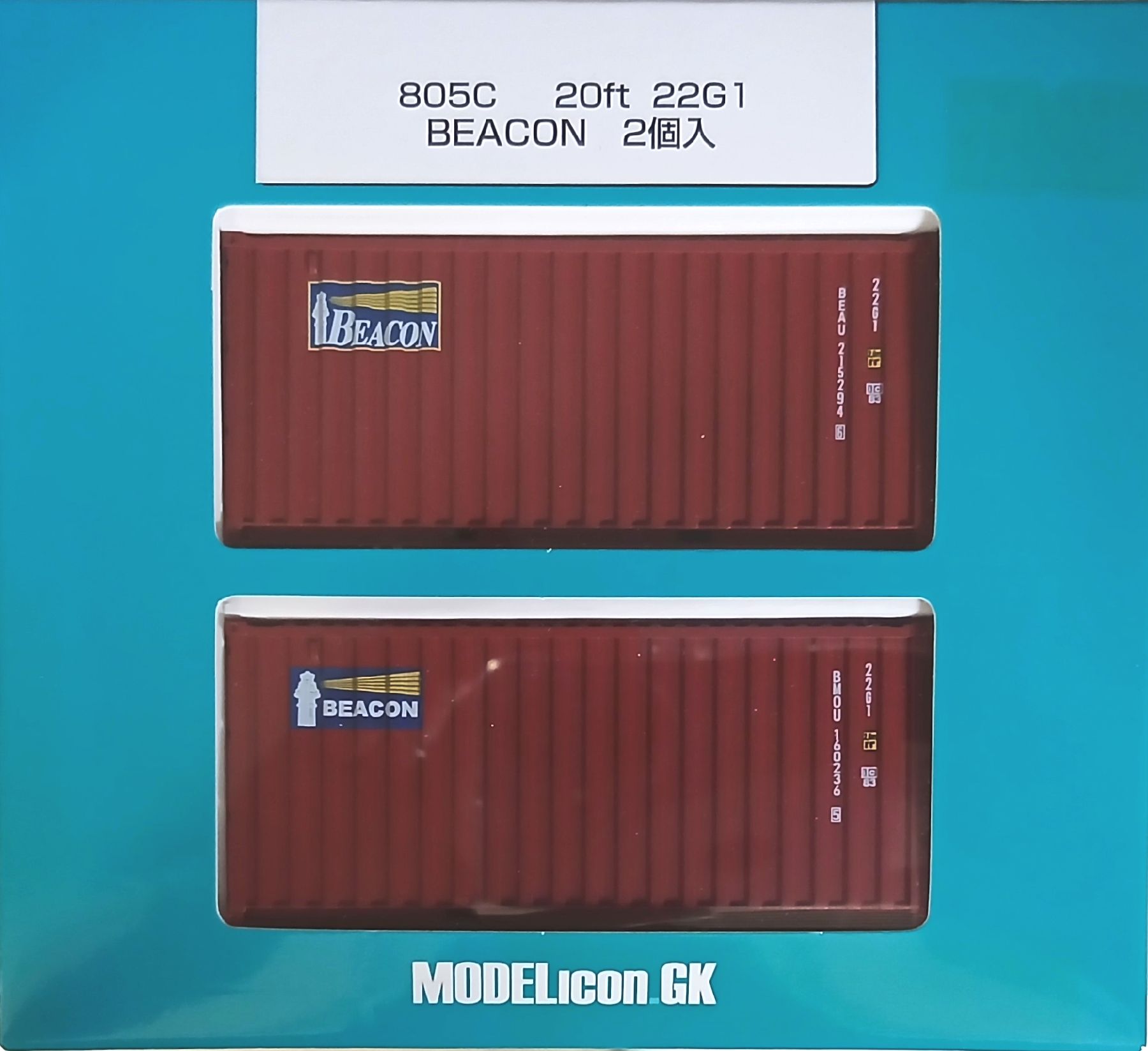 Other - 【中古】HOゲージ その他 鉄道模型 モデルアイコン 805C 20ft 22G1 BEACON 2個入 【A´】 外箱傷み