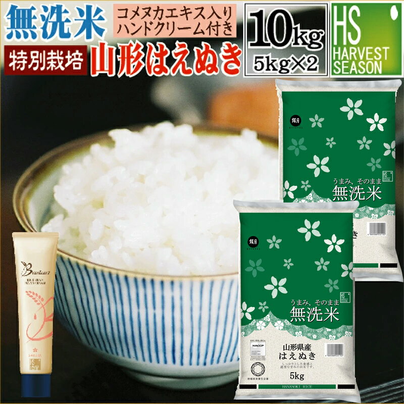 期間限定P5倍 【無洗米＋ハンドクリームのセット】令和4年産 特別栽培米 無洗米 山...