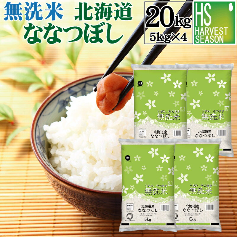 令和5年産 無洗米 北海道産 ななつぼし 20kg 5kg×4袋 まとめ買い20kgセット♪ 送料無料 【あす楽_土曜営業】 食味ランク特A 北海道沖縄へのお届けは別途送料760円 コンビニ受取 コンビニ決済 後払い可