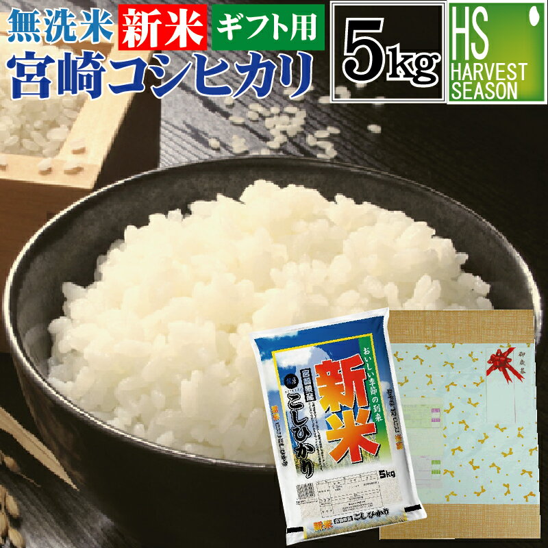 【新米】【P3倍】令和2年産 無洗米 宮崎県産コシヒカリ 5kg【送料無料】ギフト/...