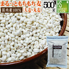 雑穀 まるっともちもち麦(大麦/丸麦)内容量:500g[メール便1梱包2袋まで/あす楽＆代引＆日時指定不可][7袋以上は宅配便。他商品と同梱OK/代引&日時指定OK][北海道沖縄へ宅配便は送料1520円][メール便全国一律250円]