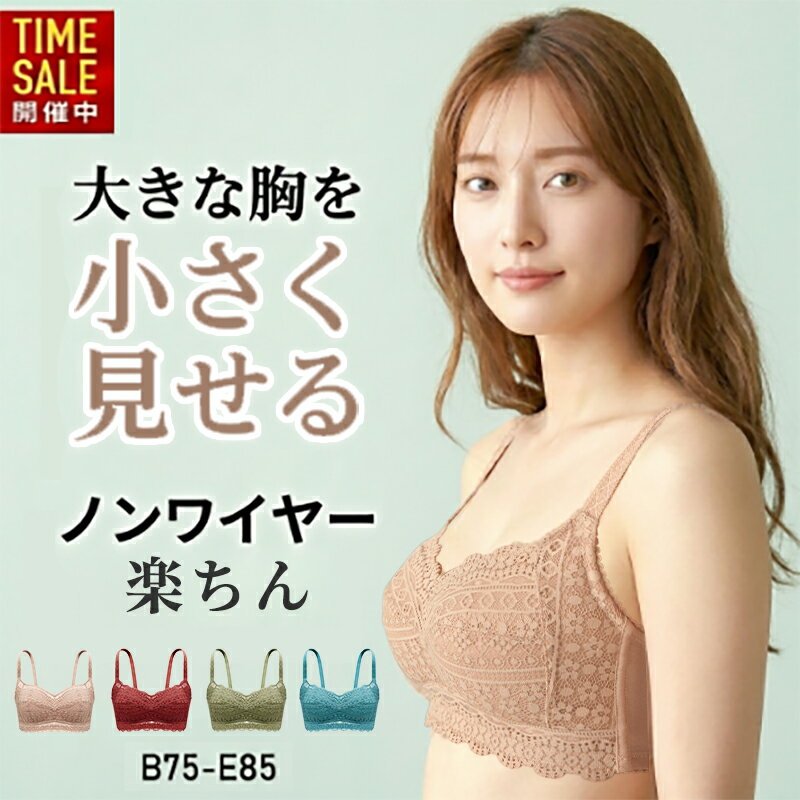 hsia レースブラ ノンワイヤーブラ 胸を小さく見せるブラ 大きいサイズ 薄手カップ フルカップ ブラジャー 綿 コットン 快適フィット 通気性 美胸 補整ブラ レディース 着痩せブラ インナーウェア ノンストレス 夏ブラ 可愛い インナー レディース
