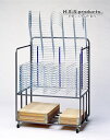 HIRANO 絵画作品乾燥棚(絵画乾燥棚) はね上げ式25段 画用紙乾燥棚・印刷用乾燥棚 画板・粘土板整理棚付き(アミ棚ユニクロメッキ)