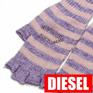 手袋 ディーゼル DIESEL グローブ 子供服 男の子 女の子 キッズ ベビー服 子供 ベビー レディース 00JBE8-00XHD-K600 防寒 手首 腕 おしゃれ かわいい かっこいい パープル 紫 ボーダー プレゼント ギフト 新生活 運動会 発表会 遠足