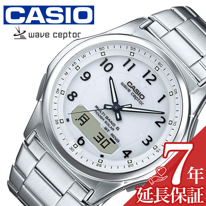 ウェーブセプター カシオウェーブセプター腕時計 CASIOWAVE CEPTOR時計 CASIO WAVE CEPTOR 腕時計 カシオ ウェーブセプター 時計 ソーラー電波腕時計 MULTIBAND6 メンズ ホワイト WVA-M630D-7AJF プレゼント ギフト 新生活 父の日