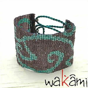 ブレスレット ワカミ wakami アクセサリー ビーズドカフ パープル 「Missing Link」 メンズ レディースアクセ WA0348 プレゼント ギフト