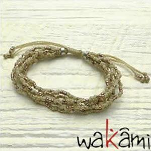 ブレスレット ワカミ wakami ワカミブレスレッド アクセサリー スリップノット ブレスレット ベージュ ローズゴールドビーズ Life is what... メンズ レディースアクセ WA0374 プレゼント ギフト 新生活 新社会人 母の日