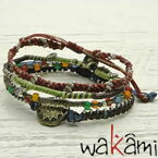 ブレスレット ワカミ wakami ワカミブレスレッド アクセサリー ストランド ブレスレット レディース Earth Bracelet メンズ レディースアクセ WA0388 プレゼント ギフト 新生活 新社会人 母の日 プレゼント