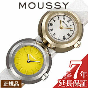 MOUSSY 腕時計 [延長保証対象]マウジー腕時計 MOUSSY時計 MOUSSY 腕時計 マウジー 時計 マウジー ツイン ケース MOUSSY Twin Case レディース ホワイト イエロー WM0031V1 アナログ 革ベルト シルバー ゴールド 人気 プレゼント ギフト 新生活 新社会人 母の日