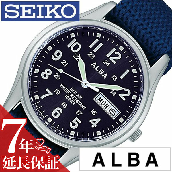 [延長保証対象]セイコー アルバ 腕時計 SEIKO ALBA 時計 セイコーアルバ SEIKOALBA アルバ時計 アルバ腕時計 メンズ ブルー AEFD556 ナイロン ベルト 正規品 防水 ソーラー シルバー シンプル 新社会人 新生活 プレゼント ギフト 新社会人 父の日