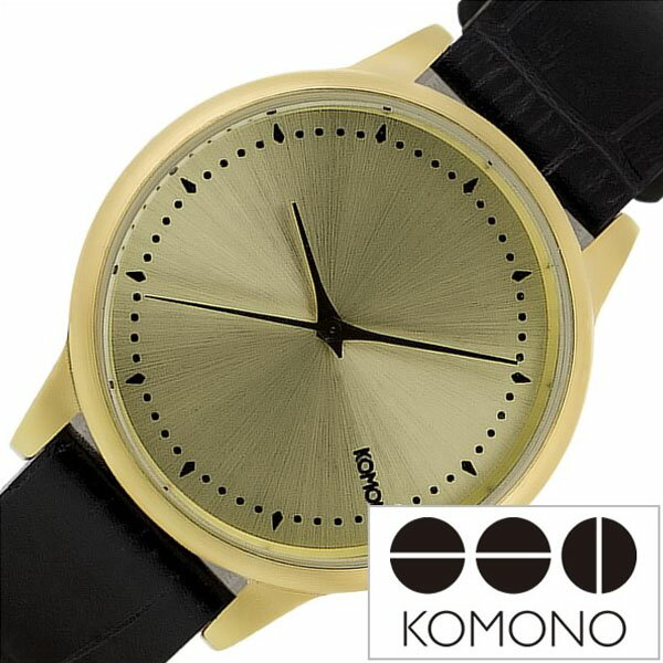 コモノ 【10%OFF 1298円引】コモノ 腕時計 KOMONO 時計 エステール モンテ カルロ ESTELLE MONTE CARLO レディース ゴールド KOM-W2702 人気 新作 ブランド トレンド 革 ベルト レザー ブラック おしゃれ インスタ insta シンプル 薄型 プレゼント ギフト 新生活 新社会人