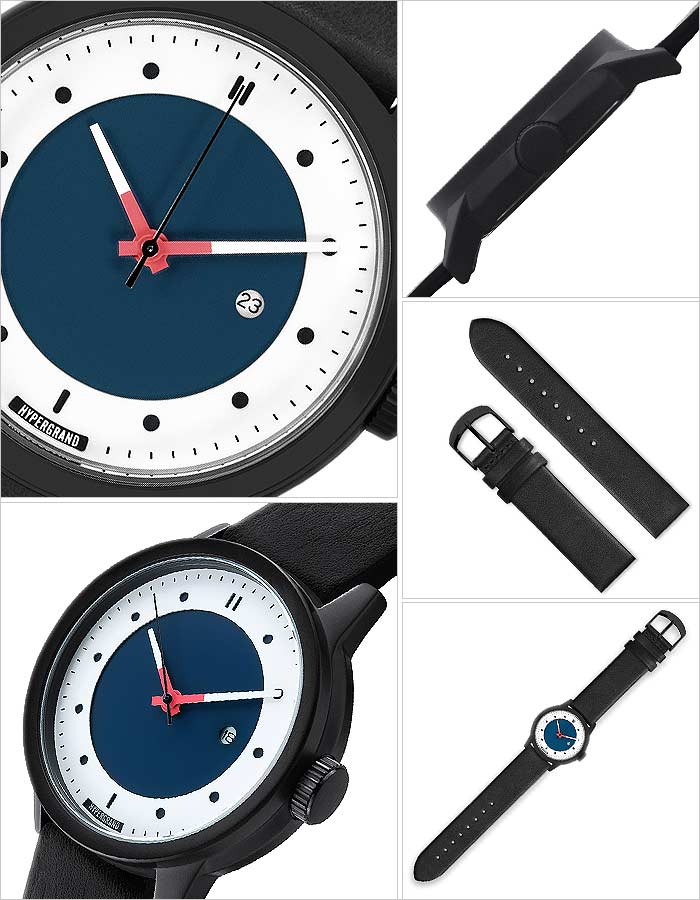 数量限定 ハイパー グランド 時計 HYPER GRAND 腕時計 マーベリック シリーズ クラシック レザー MAVERICK CLASSIC LEATHER メンズ レディース CW3H4BLUBLK 人気 ブランド ベルト 革 ブラック ブルー 北欧 ギフト