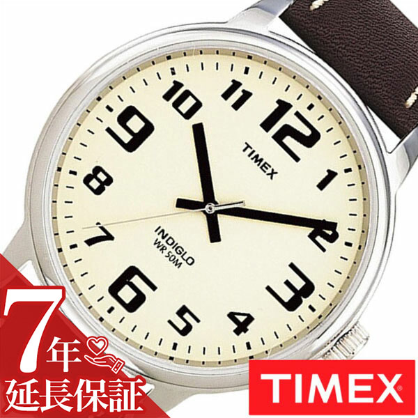 タイメックス 腕時計 TIMEX 時計 イージー リーダー ビッグ Easy Reader Big メンズ ホワイト T28201 正規品 人気 ブランド 革 ベルト ファッションウォッチ シンプルウォッチ シルバー ベージュ プレゼント ギフト