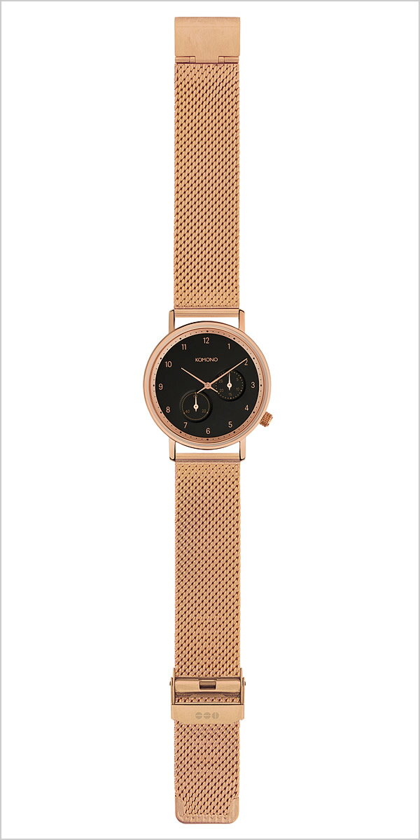 コモノ 腕時計 KOMONO 時計 komono時計 クラフテッド ワルサー ローズゴールド メッシュ crafted WALTHER ROSE GOLD MESH メンズ レディース ブラック KOM-W4022 ブランド トレンド メタル ベルト インスタ シンプル プレゼント ギフト