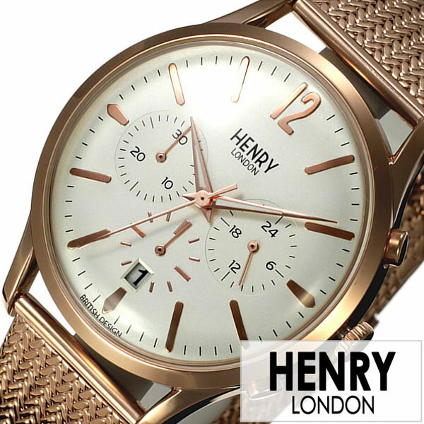 ヘンリーロンドン ビジネス腕時計 レディース ヘンリーロンドン 腕時計 HENRYLONDON 時計 ヘンリー ロンドン HENRY LONDON リッチモンド RICHMOND メンズ レディース ホワイト HL41-CM-0040 ブランド イギリス 防水 シンプル メタル ベルト メッシュ ピンクゴールド レディース 新生活 父の日