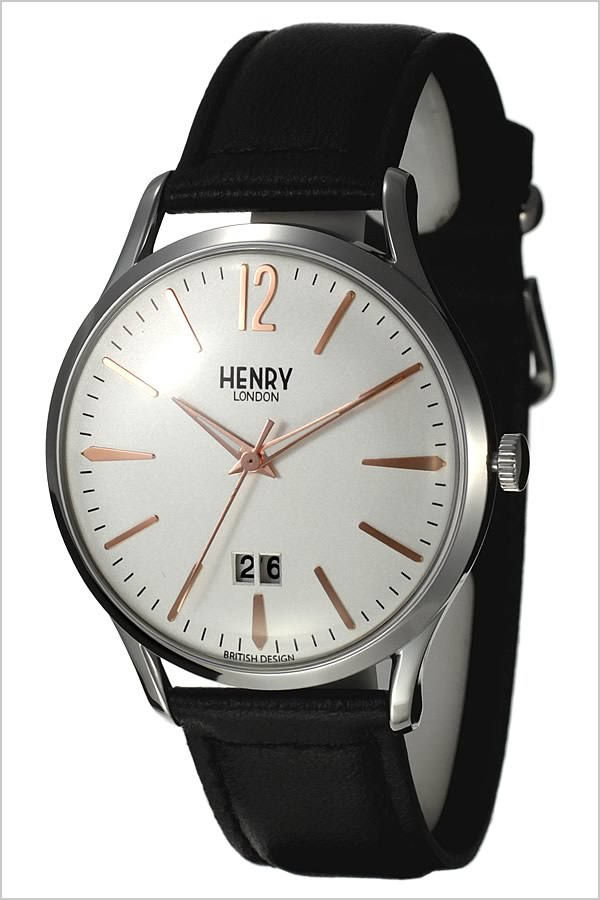 ヘンリーロンドン 腕時計 HENRYLONDON 時計 ヘンリー ロンドン HENRY LONDON ハイゲート メンズ レディース ホワイト HL41-JS-0067 ブランド アンティーク シンプル 革 レザー ベルト ブラック シルバー ギフト