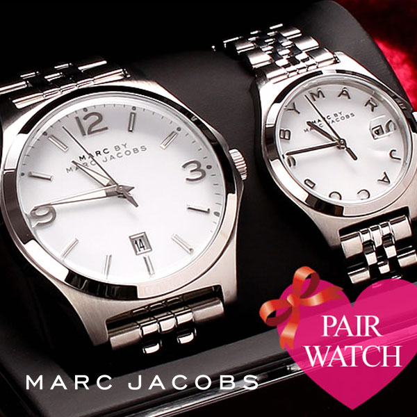 ペアウォッチ マークバイマークジェイコブス 腕時計 MARCBYMARCJACOBS 時計 マーク バイ マーク ジェイコブス 時計 MARC BY MARC JACOBS 腕時計 メンズ レディース ホワイト MBM9050 人気 ブランド 防水 記念日 ペア メタル ベルト プレゼント ギフト 母の日