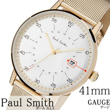 [当日出荷] ポールスミス 腕時計 PAULSMITH 時計 ポールスミス 時計 PAUL SMITH 腕時計 ゲージ GAUGE 41MM メンズ シルバー P10130 新作 人気 高級 トレンド ブランド シンプル イギリス メタル ベルト メッシュ ゴールド [ プレゼント ギフト 新生活 ]