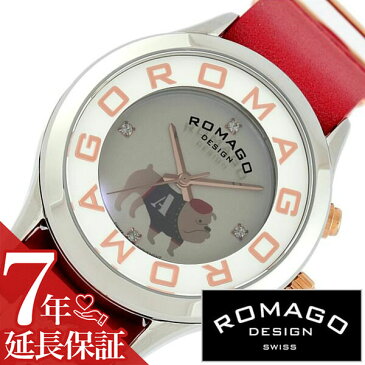 [当日出荷] ロマゴデザイン 腕時計 ROMAGODESIGN 時計 ロマゴ デザイン 時計 ROMAGO DESIGN 腕時計 アトラクション チチニューヨーク コラボモデル ATTRACTION Che Che NewYork レディース グレー RM067-0512ST-RD 人気 流行 防水 ユニーク 革 レザー スワロフスキー レッド