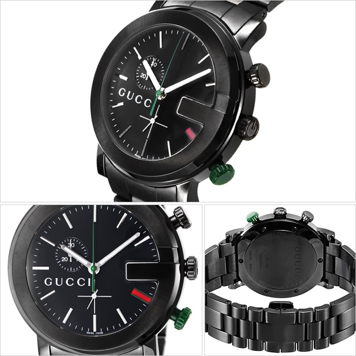グッチ 腕時計 GUCCI 時計 Gクロノ G-Chrono メンズ ブラック YA101331 人気 ブランド 防水 高級 メタル ベルト 彼氏 旦那 夫 息子 プレゼント ギフト