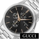 グッチ 腕時計 GUCCI 時計 Gタイムレスクロノ G Timeless Chrono メンズ ブラック YA126272 人気 ブランド 防水 高級 メタル ベルト シルバー 彼氏 旦那 夫 息子 プレゼント ギフト