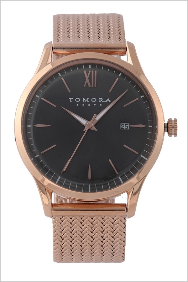 [当日出荷] トモラトウキョウ 腕時計 TOMORATOKYO 時計 トモラ トウキョウ 時計 TOMORA TOKYO 腕時計 メンズ グレー T-1605SS-PGY 新作 正規品 人気 東京 トーキョー 高級 国産 日本製 メタル ベルト ピンクゴールド [ プレゼント ギフト 新生活 ]