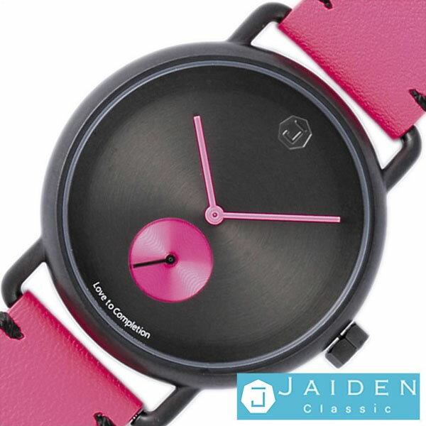 ジャイデンクラシック 腕時計 JAIDENClassic 時計 ジャイデン クラシック JAIDEN Classic ルナマットブラック Luna Matte Black メンズ レディース ブラック J-MB-PK 人気 北欧 シンプル 革 レザー ベルト ピンク