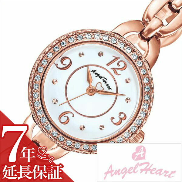 [延長保証対象]エンジェルハート 腕時計 Angel Heart 時計 エンジェルハート クリスタルハニー Crystal Honey レディース ホワイト CH24PW 正規品 デート オフィス おしゃれ 細ベルト ハート ソーラー ローズゴールド