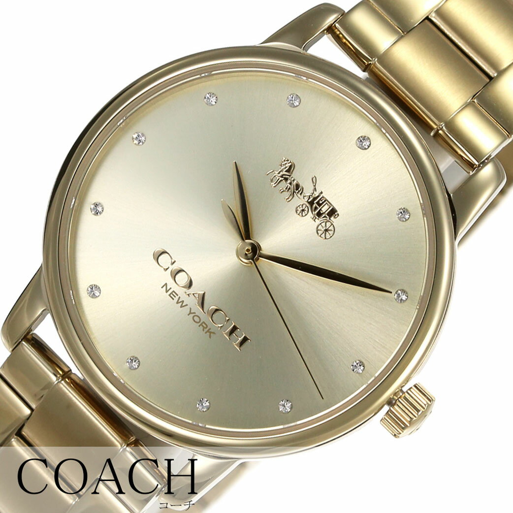 コーチ 腕時計 COACH時計 COACH 腕時計 コーチ 時計 グランド GRAND レディース 腕時計 ゴールド 14502927 ブランド シンプル ロゴ ステンレス かわいい 防水 ステンレスベルト アクセサリー …