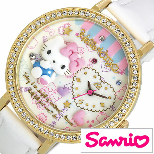 ハローキティ 時計 Hello Kitty 腕時計 サンリオ Sanrio キティー腕時計 かわいい時計 キッズ 子供 ホワイト MJSR-M02 キティーちゃん グッズ キッズウォッチ ジュニア 子供用 男の子 女の子 孫 姪 甥 兄弟 姉妹 キャラクター 入学 入園 プレゼント ギフト 運動会