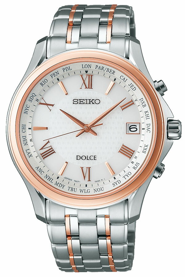 [あす楽]セイコー 腕時計 SEIKO 時計 SEIKO腕時計 セイコー時計 ドルチェ アンド エクセリーヌ Dolce and Exceline メンズ シルバー SADZ202 [ ソーラー電波 電波ソーラー アナログ ソーラー ピンクゴールド 電波 シンプル ペア シンプル ラウンド ビジネス ]