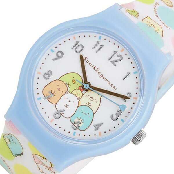 すみっコぐらし 時計 Sumikkogurashi 腕時計 サンエックス San-X すみっこぐらし時計 キッズ 子供 ホワイト SX-V10-SGBL グッズ キッズウォッチ ジュニア 子供用 男の子 女の子 孫 姪 甥 兄弟 姉妹 キャラクター 入学 入園 プレゼント ギフト 新生活 発表会 遠足