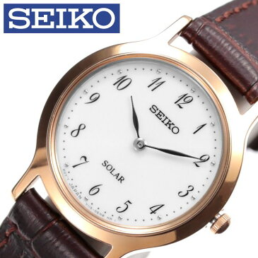 [あす楽]セイコー 腕時計 レディース ソーラー SEIKO 時計 レディース ホワイト SUP372P1 [ 新作 人気 ブランド 防水 高級 革ベルト レザー ソーラー 可愛い かわいい 小さめ 海外 限定 シンプル アンティーク レトロ オシャレ おすすめ 仕事 プレゼント ギフト ]