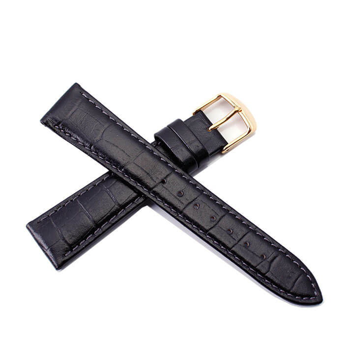 お買い物マラソン11日1:59迄【店内全品P2倍】17mm 腕時計ベルト ブラック ゴールド バンビ BAMBI BKM053-17-BK-GD 人気 ファッション 革 替えベルト 替えストラップ 替えバンド 替え 時計 ベルト ストラップ バンド 黒 メンズ レディース 高級 シンプル プレゼント ギフト