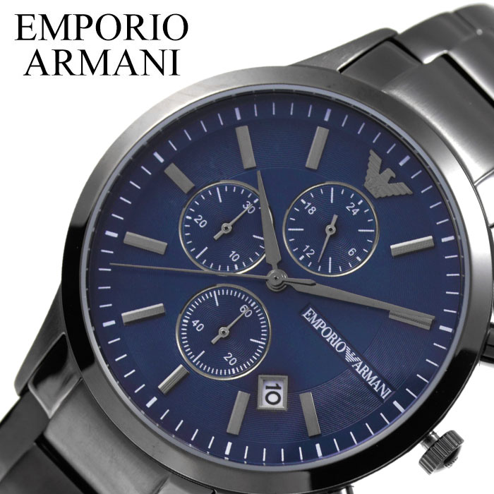 エンポリオ・アルマーニ 腕時計（メンズ） EMPORIO ARMANI 腕時計 エンポリオ アルマーニ 時計 レナート Renato メンズ 腕時計 ブルー AR11215 ブランド ファッション おしゃれ カジュアル フォーマル スーツ ビジネス カレンダー クロノグラフ シンプル ギフト 父の日 新生活 新社会人