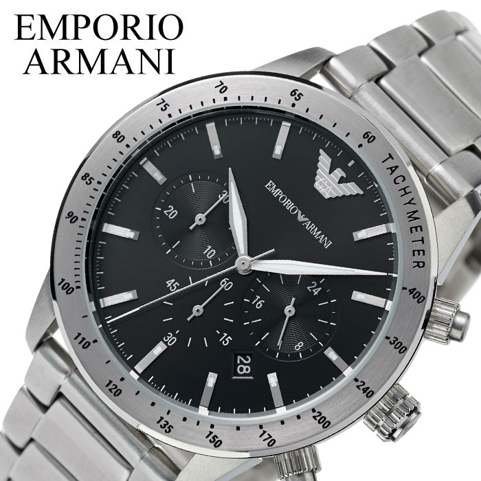 エンポリオアルマーニ 腕時計 EMPORIOARMANI 時計 メンズ ブラック AR11241 人気 ブランド アルマーニ エンポリ シンプル かっこいい 大人 仕事 スーツ ビジネス 営業 フォーマル クロノグラフ メタル ベルト 彼氏 プレゼント 記念日