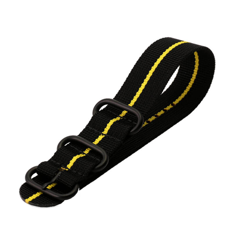 MOD ズールーナイロンストラップ 腕時計ベルト ZULU NYLON STRAP 時計バンド メンズ BT-NYL-24-BKYE-BK 替えベルト 幅 24mm 腕時計 交換 替え 付け替え ストラップ バンド 人気 おすすめ 高品質 丈夫 軽い 軽量 防水 アウトドア キャンプ フェス サバゲー