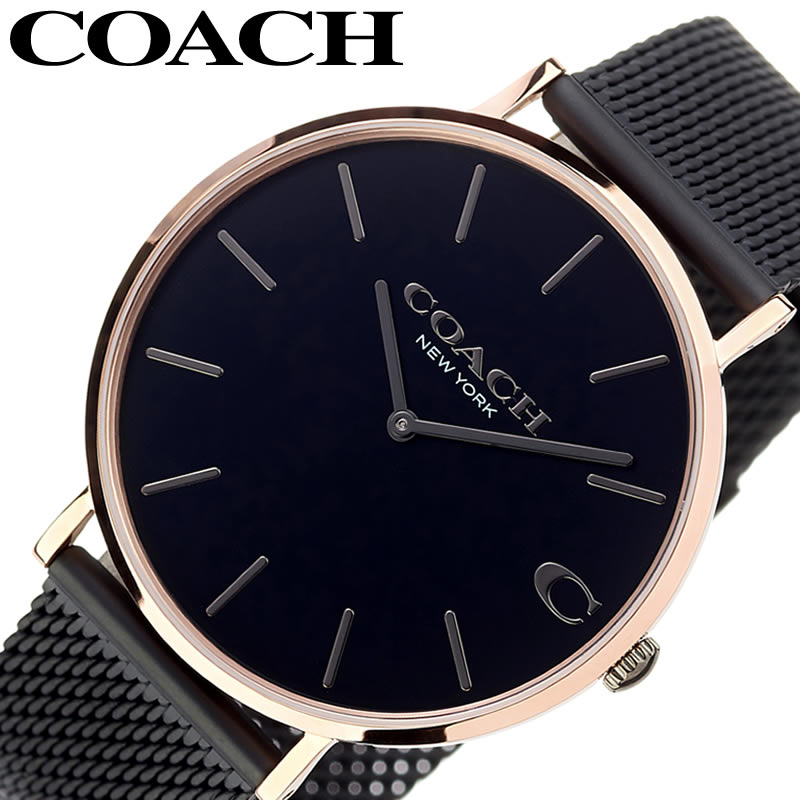 COACH 腕時計 コーチ 時計 チャールズ CHARLES メンズ 腕時計 ブラック 14602470 セレブ デザイナー ブランド カジュアル ファッション メッシュ ブラック シンプル ミニマル 人気 話題 雑誌 ギフト プレゼント 誕生日 記念日 新社会人 新生活 クリスマスプレゼント