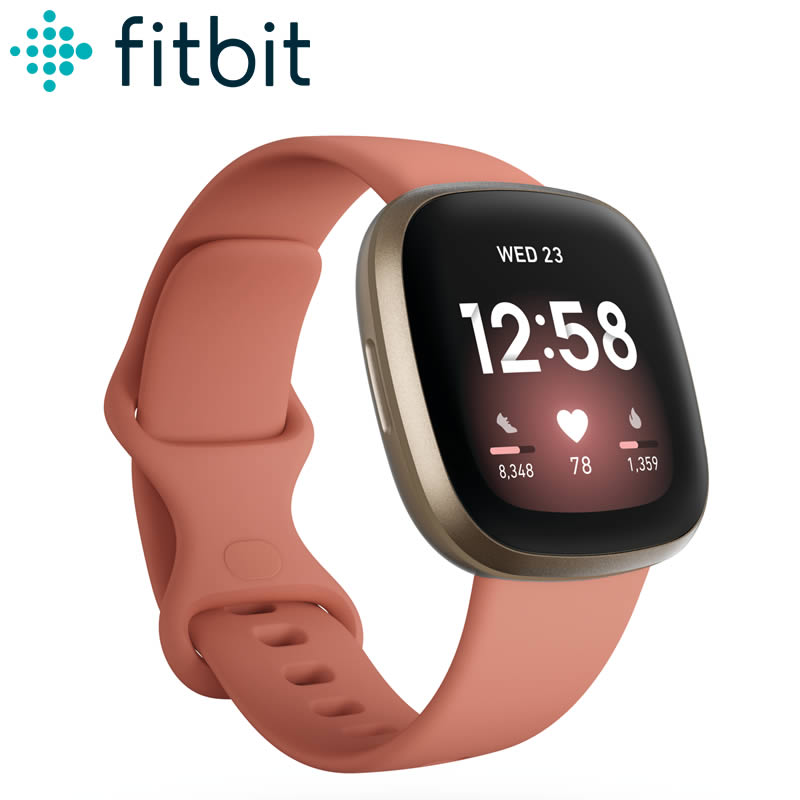 FITBIT 腕時計 フィットビット 時計 ヴァーサ Versa3 ユニセックス ゴールド FB511GLPK 人気 ブランド 正規品 防水 スマートウォッチ スポーツ ランニング アクティブ マラソン 筋トレ トレーニング ジム フィットネス 水泳 プール 健康管理 健康 プレゼント 母の日