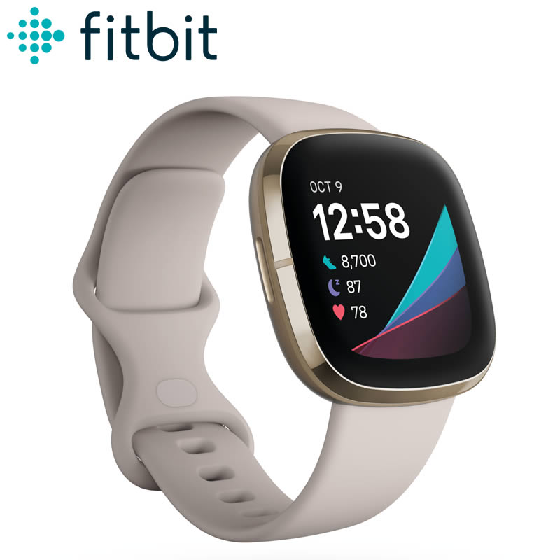 FITBIT 腕時計 フィットビット 時計 センス Sence ユニセックス ゴールドケース FB512GLWT 人気 ブランド 正規品 防水 スマートウォッチ スポーツ ランニング アクティブ マラソン 筋トレ トレーニング ジム フィットネス 水泳 プール 健康管理 健康 プレゼント 母の日