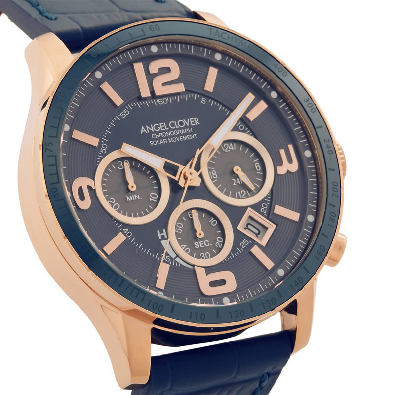 お買い物マラソン11日1:59迄【店内全品P2倍】AngelClover 腕時計 エンジェルクローバー 時計 タイムクラフト ソーラー TIME CRAFT SOLAR メンズ ネイビー TCS44PG-NV 正規品 新作 人気 ブランド カジュアル シンプル オシャレ スーツ 仕事 プレゼント ギフト