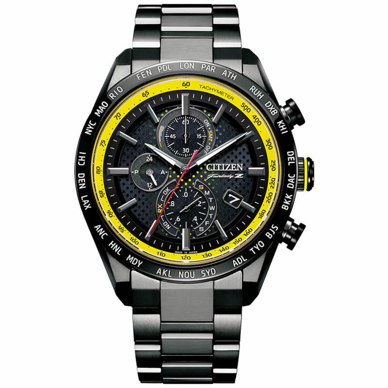 シチズン 腕時計 CITIZEN 時計 アテッサ 日産フェアレディZ コラボレーションモデル ATTESA NISSAN FAIRLADY Z メンズ ブラック クォーツ ソーラー エコ・ドライブ 電波時計 AT8185-89E 人気 おすすめ おしゃれ ブランド プレゼント ギフト