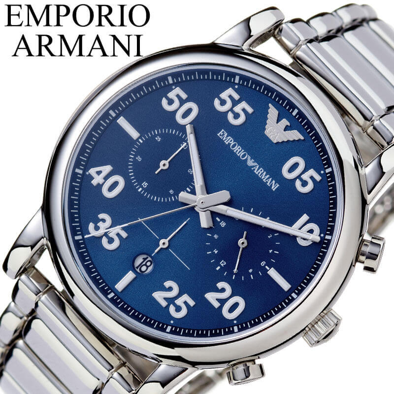 エンポリオ・アルマーニ 腕時計（メンズ） 【10%OFF 2310円引】エンポリオ アルマーニ 腕時計 EMPORIO ARMANI 時計 ルイージ Luigi メンズ 腕時計 ブルー クォーツ AR11132 人気 おすすめ おしゃれ ブランド プレゼント ギフト 父の日 新生活 新社会人