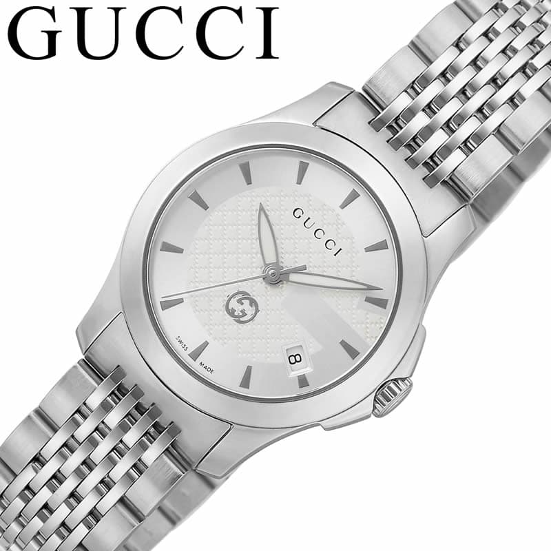 グッチ 腕時計 GUCCI 時計 Gタイムレス G-TIMELESS レディース YA1265028 女性 ホワイト シルバー イタリア ブランド 高級 人気 ファッション 仕事 大人 おすすめ おしゃれ ブランド プレゼント ギフト プレゼント