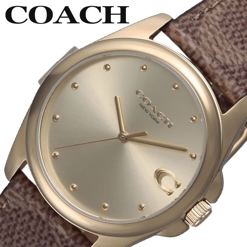 コーチ 腕時計 COACH 時計 グレイソン GREYSON レディース 腕時計 イエローゴールド ラグジュアリー カジュアル ファッション デート シンプル お出かけ 大学 アナログ かわいい カワイイ CO-14504111 人気 おすすめ おしゃれ ブランド プレゼント ギフト