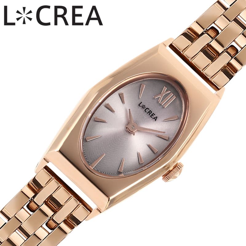ルクレア[LCREA]静かな午後の、腕時計。イタリア語の光 ”LUCE” と創造 "CREATION" を掛け合わせたブランド《L＊CREA》。その全てのモデルにソーラームーブメントを採用しており、モダンからクラシックまで様々なコーディネートに似合デザイン。女性らしさと高級感、そしてヴィンテージの時計のような佇まい。手元にエレガンスを加えてくれる腕時計。おおらかな鏡面のケースに浮かぶ、柔らかな楕円形状の文字盤形状が手首に柔らかな印象を添えます。フェミニンな服装とコーディネイトをお楽しみいただけます。どこかレトロな雰囲気で女性らしい【OVALE（オヴァール）】。フェミニンからトラッドスタイルまで幅広く手元に彩りを与えてくれます。型番LC2003-PG5Lケース材質：ステンレススチールサイズ約：縦31×横17.6mm×厚：7mmベルト幅：10mmベルト材質：ステンレススチールカラー：ピンクゴールドベルト腕周り最少：13cmベルト腕周り最大：17cmムーブメントソーラー クォーツ (電池式)機能風防：ミネラルガラス表示タイプ：アナログ防水機能防水性：日常生活防水付属品LCREA純正BOX保証書取扱説明書※説明書・保証書に関して入荷時期により仕様、内容が一部異なる場合がございます。予めご了承をお願い致します。また、ブランドにより説明書兼保証書が付属する場合がございます。予めご了承をお願い致します。この商品のお問い合わせ番号HSR-item-69746メーカー希望小売価格はメーカーサイトに基づいて掲載していますルクレア[LCREA]静かな午後の、腕時計。イタリア語の光 ”LUCE” と創造 "CREATION" を掛け合わせたブランド《L＊CREA》。その全てのモデルにソーラームーブメントを採用しており、モダンからクラシックまで様々なコーディネートに似合デザイン。女性らしさと高級感、そしてヴィンテージの時計のような佇まい。手元にエレガンスを加えてくれる腕時計。おおらかな鏡面のケースに浮かぶ、柔らかな楕円形状の文字盤形状が手首に柔らかな印象を添えます。フェミニンな服装とコーディネイトをお楽しみいただけます。どこかレトロな雰囲気で女性らしい【OVALE（オヴァール）】。フェミニンからトラッドスタイルまで幅広く手元に彩りを与えてくれます。 型番LC2003-PG5Lケース材質：ステンレススチールサイズ約：縦31×横17.6mm×厚：7mmベルト幅：10mmベルト材質：ステンレススチールカラー：ピンクゴールドベルト腕周り最少：13cmベルト腕周り最大：17cmムーブメントソーラー クォーツ (電池式)機能風防：ミネラルガラス表示タイプ：アナログ防水機能防水性：日常生活防水付属品LCREA純正BOX保証書取扱説明書※説明書・保証書に関して入荷時期により仕様、内容が一部異なる場合がございます。予めご了承をお願い致します。また、ブランドにより説明書兼保証書が付属する場合がございます。予めご了承をお願い致します。