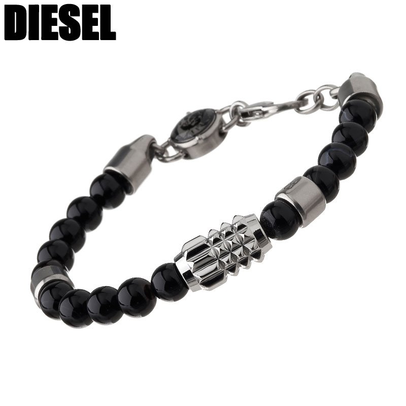 ディーゼル ブレスレット DIESEL アクセサリー メンズ ブレスレット 男性 ビーズ ビーズブレスレット 誕生日 記念日 お祝い 贈り物 彼氏 夫 旦那 様 パパ 父 息子 かっこいい シンプル カジュアル DX0847040 定番 人気 おすすめ おしゃれ ブランド プレゼント ギフト